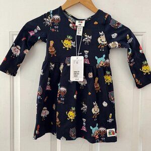 Toca Boca Life Collab Character Girls Video Game Jersey Dress Sz 2-4Y